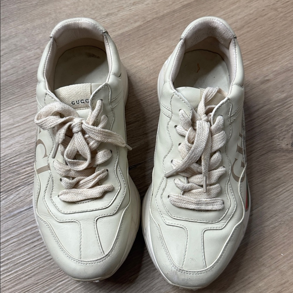 Gucci Rhyton leather Monogram Sneakers Sz7.5 - Picture 3 of 5